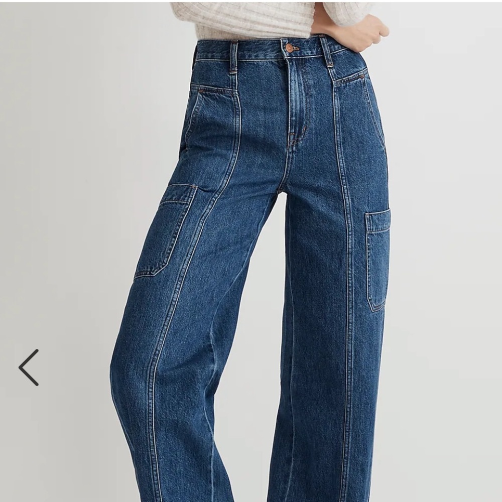 PETITE BAGGY STRAIGHT CARGO JEANS